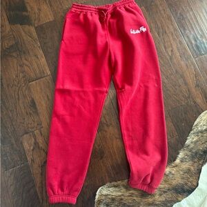 White Fox Red Sweatpants